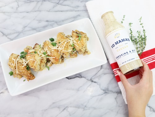 Yo Mama's Foods Keto Caesar Salad Dressing (2) Bottles Perspective: left