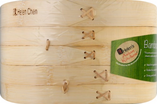 Helen's Asian Kitchen® Bamboo Steamer with Lid Perspective: left