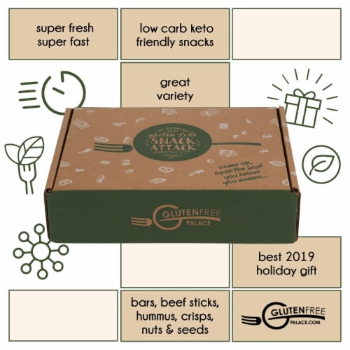 SNACK ATTACK KETO SNACK BOX - GLUTEN FREE & LOW CARB SNACKS [20 COUNT] Perspective: left