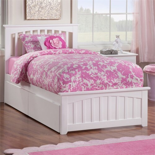 AFI Mission Solid Wood Twin XL Bed and Footboard with Storage