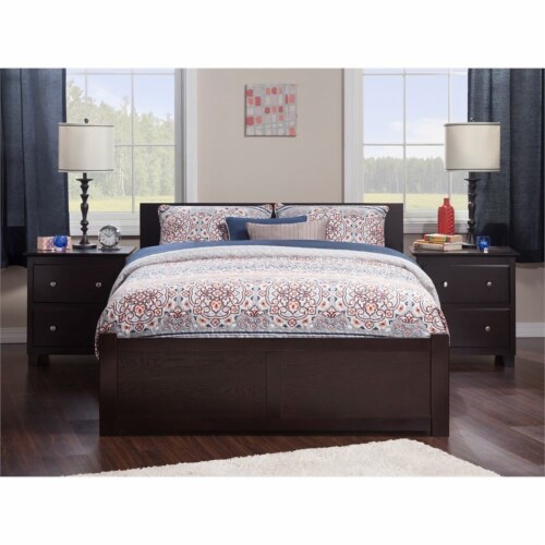 AFI Orlando Full Solid Wood Bed and Footboard with Full Trundle in Espresso Perspective: left
