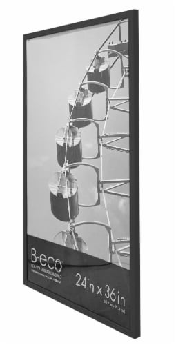 Elsa L Modern Flat Poster Frame - Black Perspective: left