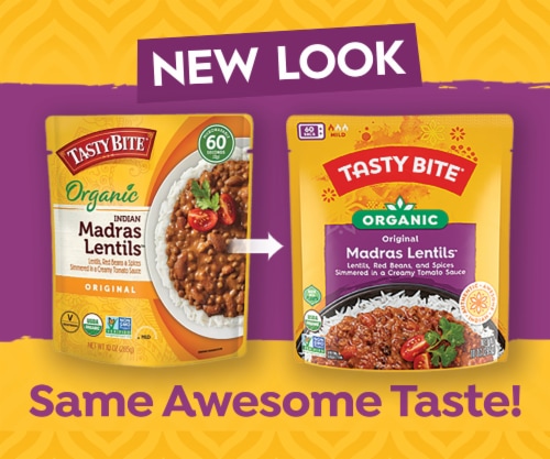 Tasty Bite Organic Madras Lentils 10oz Savory lentil curry Perspective: left