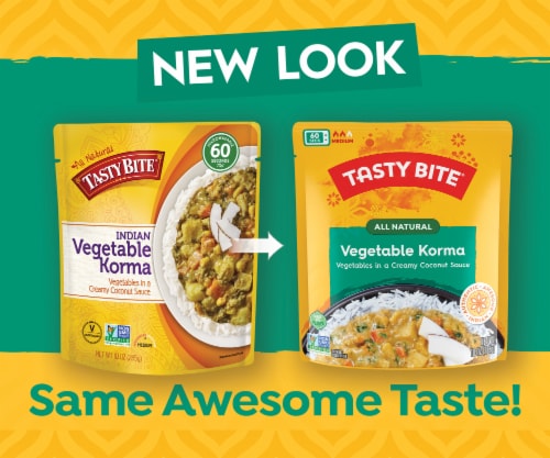 Tasty Bite Vegetable Korma 10oz Creamy vegetable curry Perspective: left