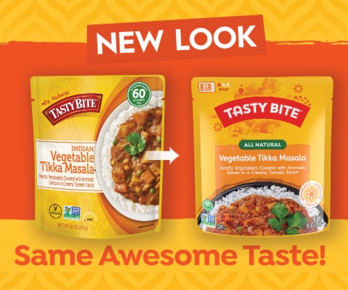 Tasty Bite Vegetable Tikka Masala 10oz Creamy vegetable curry Perspective: left