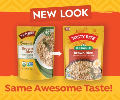 Tasty Bite Organic Brown Rice 8.8oz - Nutty Brown Rice Perspective: left