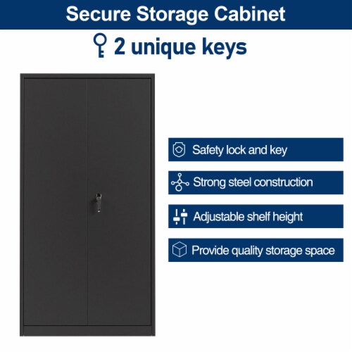 Aobabo 72 Inch Locking Metal Storage Cabinet with 4 Adjustable