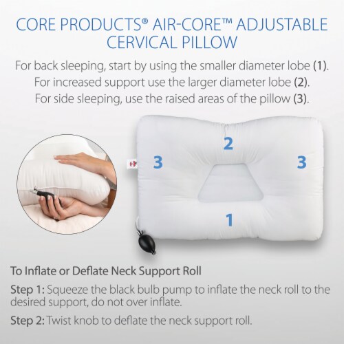 Core Products Air Core Adjustable Cervical Support Pillow Perspective: left