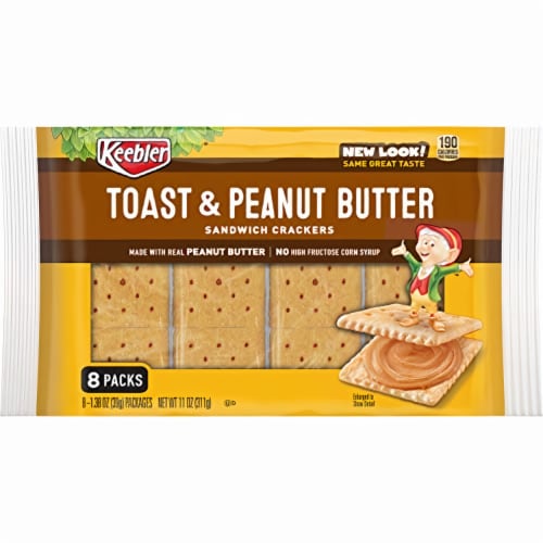 Keebler Toast & Peanut Butter Sandwich Crackers (Pack of 10) Perspective: left
