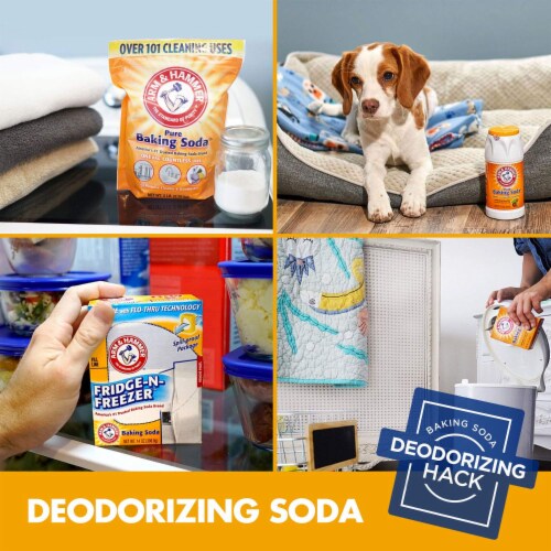 Arm Hammer Baking Soda Fridge-n-Freezer Odor Absorber 14 Oz. (Pack of 16) Perspective: left