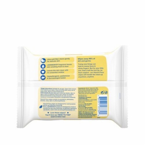 Johnson's Hand & Face Wipes (Pack of 36) Perspective: left