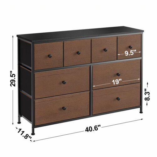 REAHOME 8 Drawer Steel Frame Bedroom Storage Organizer Chest Dresser,  Espresso, 1 Piece - Metro Market