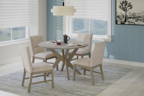Emerald Home Lakeview Sloane Round Dining Table Perspective: left
