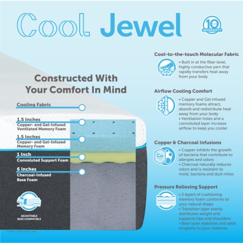 Cool Jewel 10" Queen Mattress Perspective: left