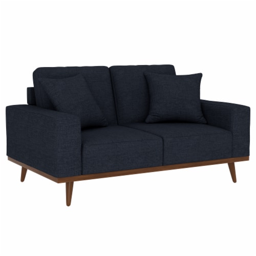 Emerald Home Furnishings Lakeview Presley Loveseat - Navy Blue Perspective: left