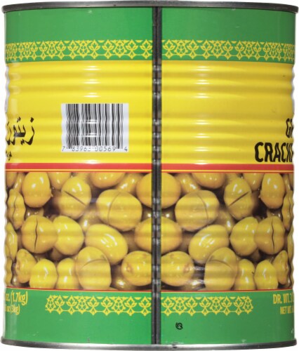 Tut's Green Cracked Olives Perspective: left