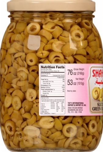 Shahia Sliced Green Olives Perspective: left