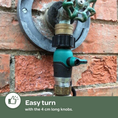 2wayz 0° Straight Shut Off Valve for Garden Hose Perspective: left
