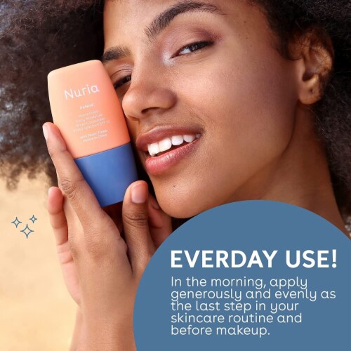 Nuria Defend Matte Finish Moisturizer SPF 30, Mineral Sunscreen Moisturizer with Peach Perspective: left
