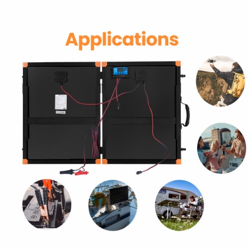 FLEXSOLAR G100 100 Watt Briefcase Foldable Portable Solar Panel Charger w/ Stand Perspective: left