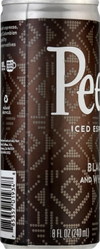 Peet's Coffee Black and White Iced Espresso Coffee Drink Perspective: left