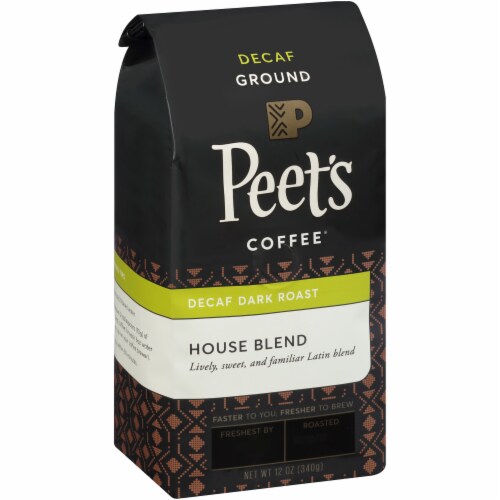 Peet's Coffee Decaf House Blend Dark Roast Ground Coffee Perspective: left
