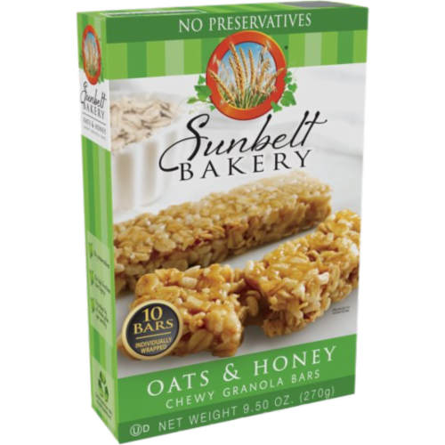 Sunbelt Bakery Oats & Honey Chewy Granola Bars (6-Boxes) Perspective: left