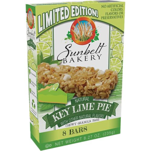 Sunbelt Bakery Key Lime Pie Seasonal Chewy Granola Bars, 8 Bars Per Box, (6-Boxes) Perspective: left