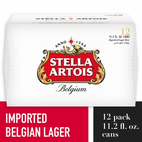 Stella Artois® Belgium Lager Beer, 12 cans / 11.2 fl oz - Baker’s