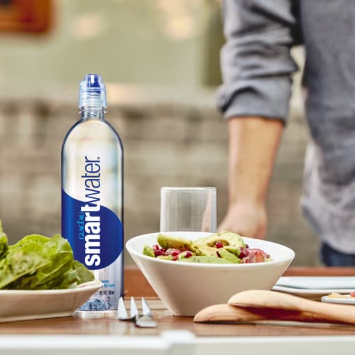 Smartwater® Vapor Distilled Electrolyte Bottled Water Perspective: left