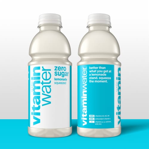 Vitaminwater® Zero Sugar Squeezed Lemonade Flavored Bottled Water Perspective: left