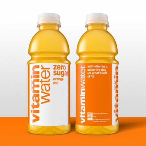 Vitaminwater® Zero Sugar Rise Orange Flavored Bottled Water Perspective: left