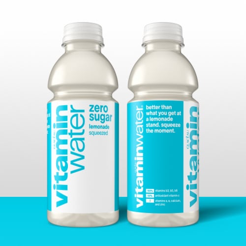 Vitaminwater® Zero Sugar Squeezed Lemonade Flavored Bottled Water Perspective: left