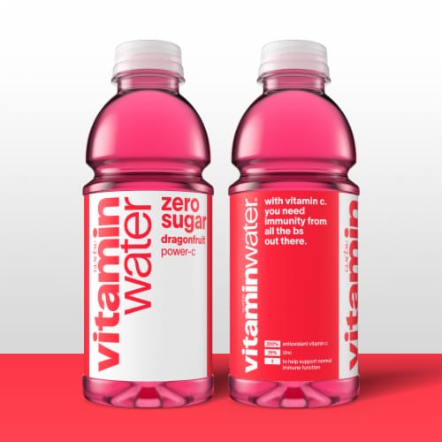 vitaminwater® Power-C Dragonfruit Zero Sugar Flavored Bottled Water Beverage Perspective: left