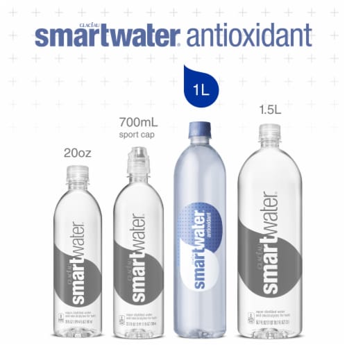 Smartwater Antioxidant Water Premium Vapor Distilled Electrolyte Water Bottles Perspective: left