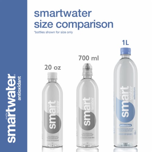 Smartwater® Vapor Distilled Antioxidant Bottled Water Perspective: left
