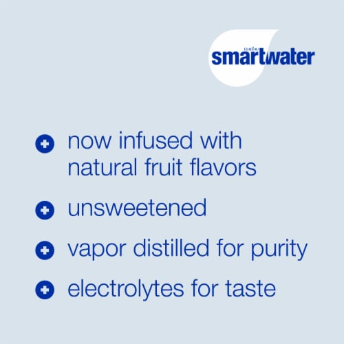 Smartwater® Vapor Distilled Electrolyte Pineapple Kiwi Flavored Bottled Water Perspective: left