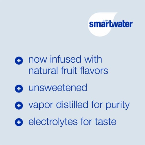Smartwater® Vapor Distilled Electrolyte Strawberry Blackberry Flavored Bottled Water Perspective: left