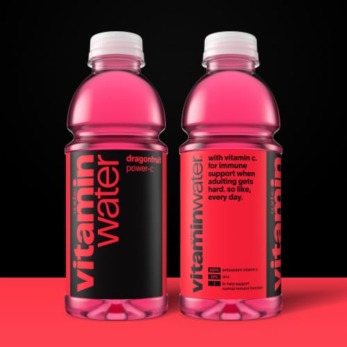 vitaminwater® Power-C Dragonfruit Flavored Bottled Water Beverage Perspective: left
