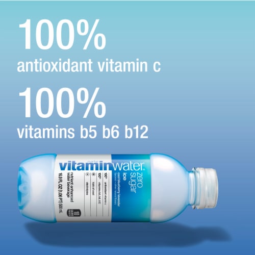 Vitaminwater® Zero Electrolyte Enhanced Ice Blueberry Lavender Flavored Bottled Water Perspective: left