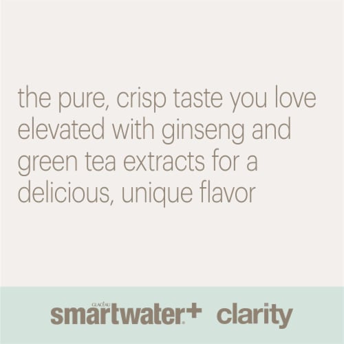 Smartwater+ Clarity Ginseng Green Tea Flavored Bottled Water Perspective: left