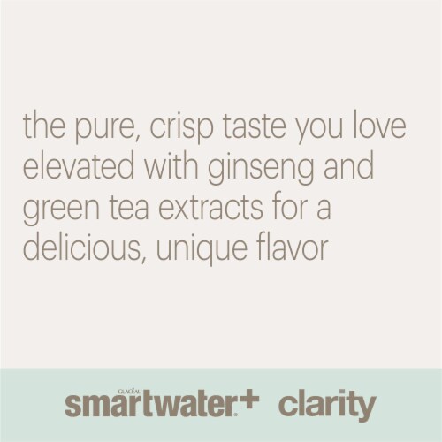 Smartwater+ Clarity Ginseng Green Tea Flavored Bottled Water Perspective: left