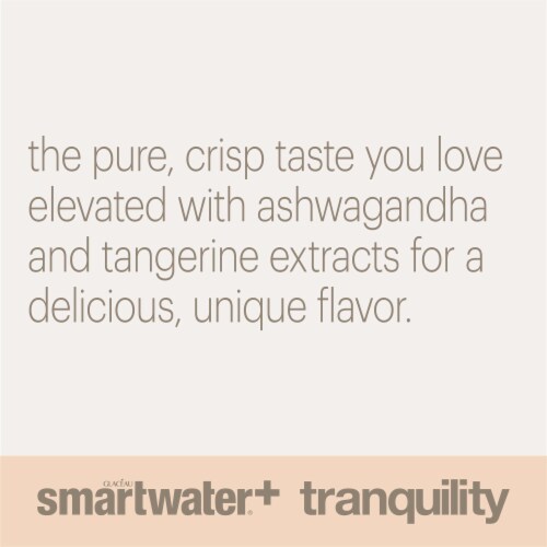 Smartwater+ Tranquility Ashwagandha Tangerine Flavored Bottled Water Perspective: left