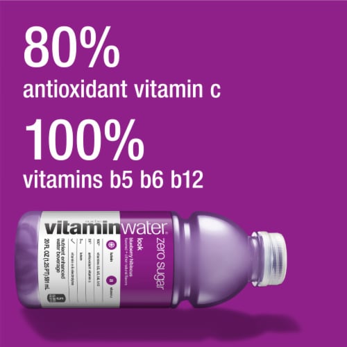 Vitaminwater® Zero Sugar Look Blueberry Hibiscus Flavored Bottled Water Perspective: left