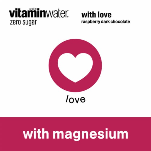 Vitaminwater® With Love Raspberry Dark Chocolate Flavored Bottled Water Perspective: left