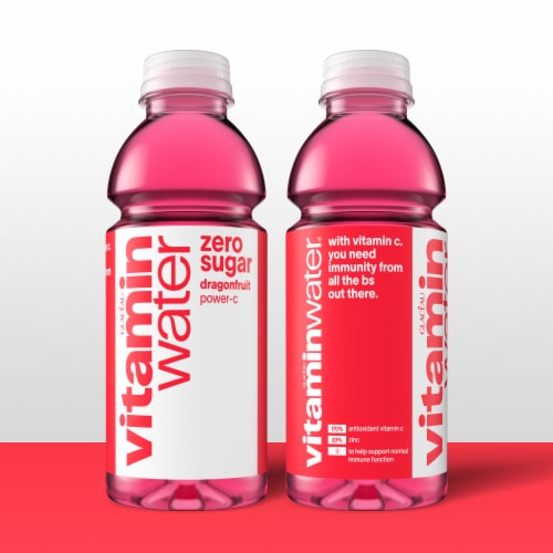 vitaminwater® Power-C Dragonfruit Zero Sugar Flavored Bottled Water Beverages Perspective: left