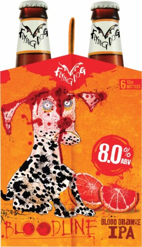 Flying Dog Bloodline Blood Orange Ale Perspective: left
