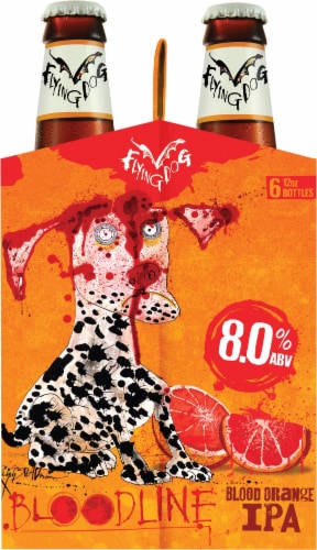 Flying Dog Bloodline Blood Orange Ale Perspective: left