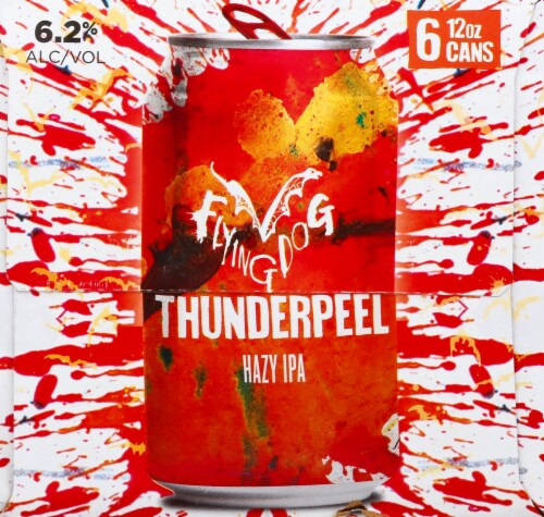 Flying Dog Thunderpeel Hazy IPA Craft Beer Perspective: left