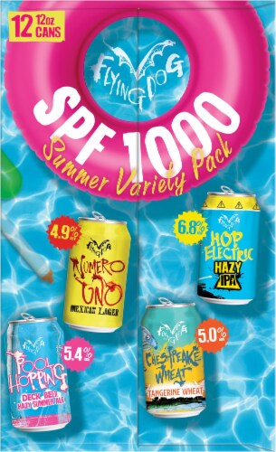Flying Dog SPF 1000 Craft Beer Summer Variety Pack Perspective: left